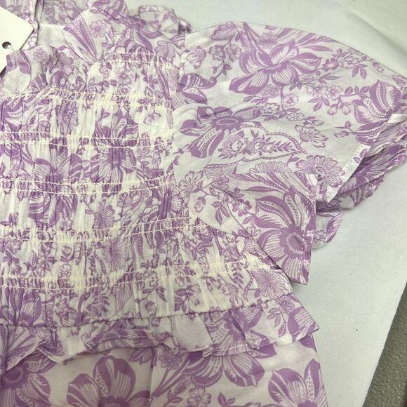Janie and Jack 100046698 The Chelsea Smocked Top - pixie purple floral NWT - Picture 7 of 11